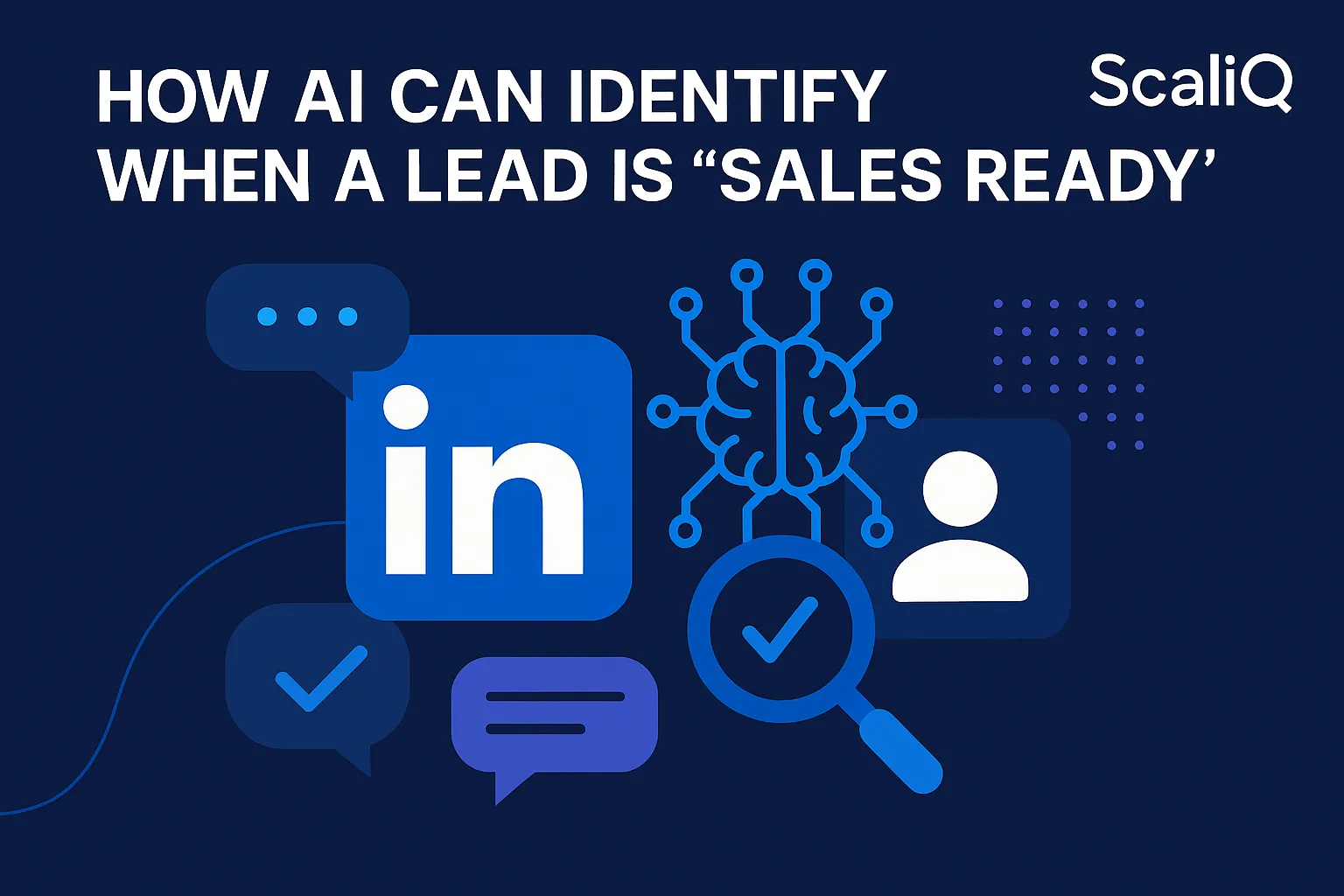 A professional analyzing LinkedIn data on a laptop, depicting AI tools identifying sales-ready leads through patterns and signals.