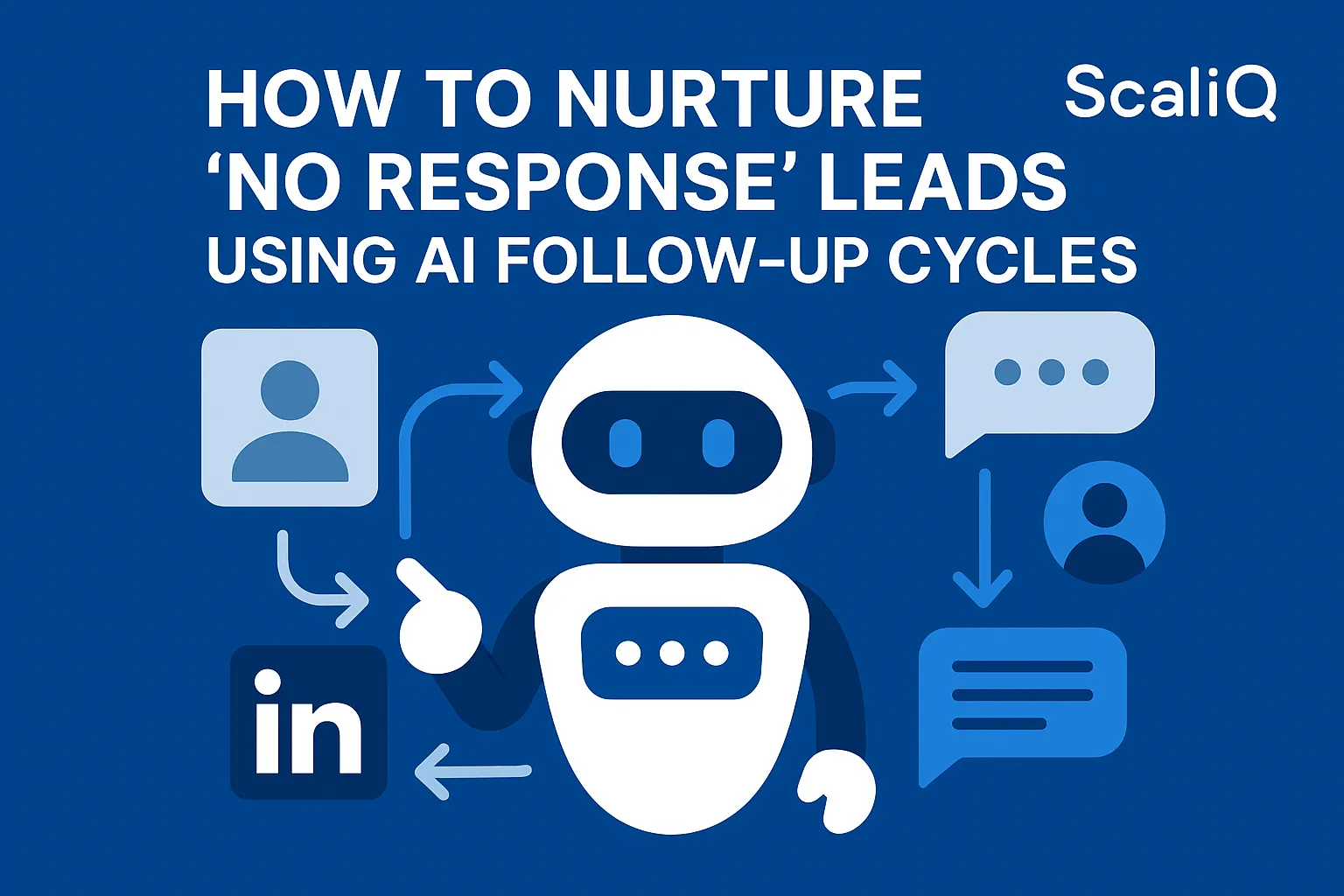 A professional reviewing LinkedIn messages, highlighting AI tools for re-engaging leads through tailored follow-up strategies.