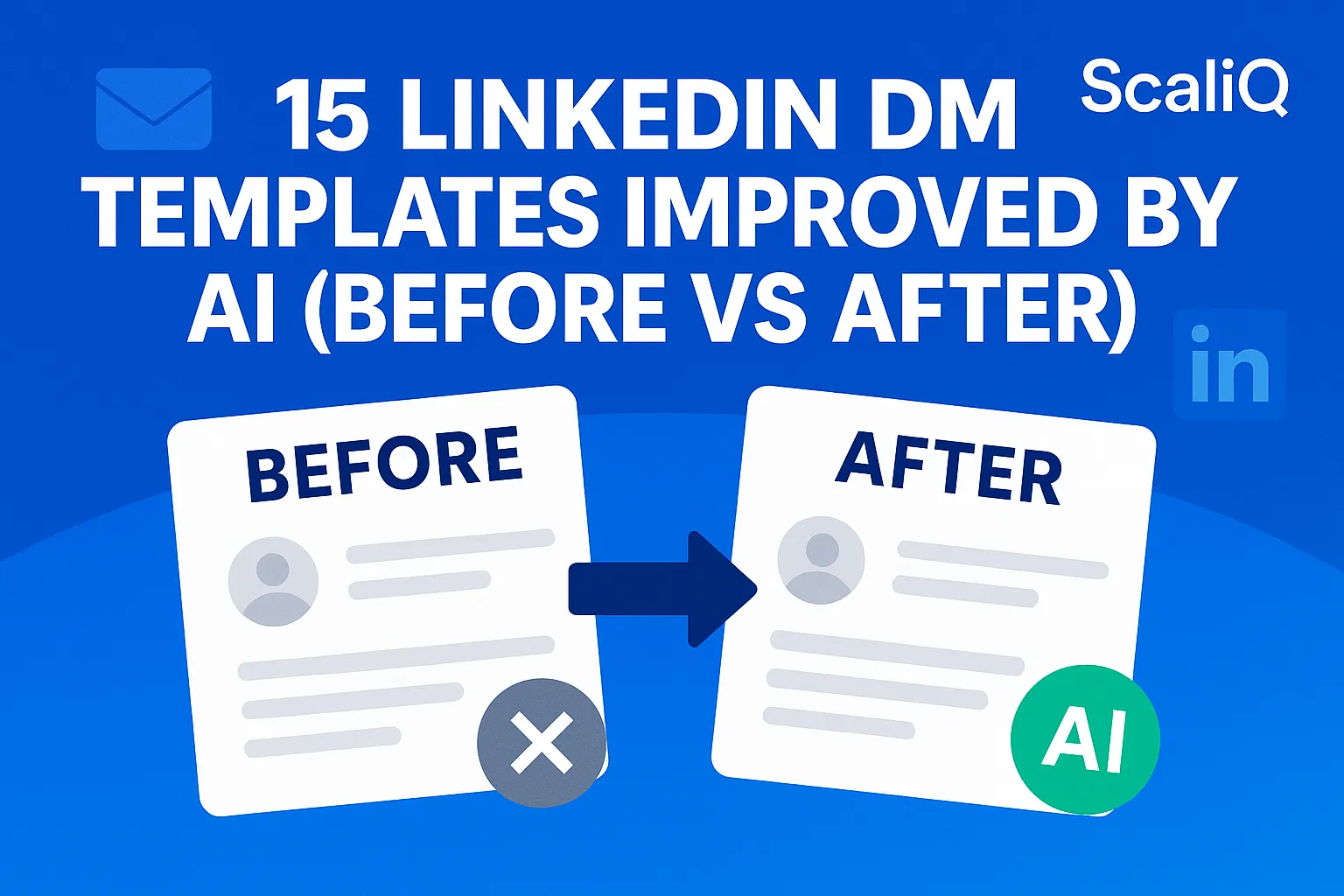 Side-by-side comparison of LinkedIn DMs, showcasing AI-enhanced messaging improvements for better engagement and outreach success.
