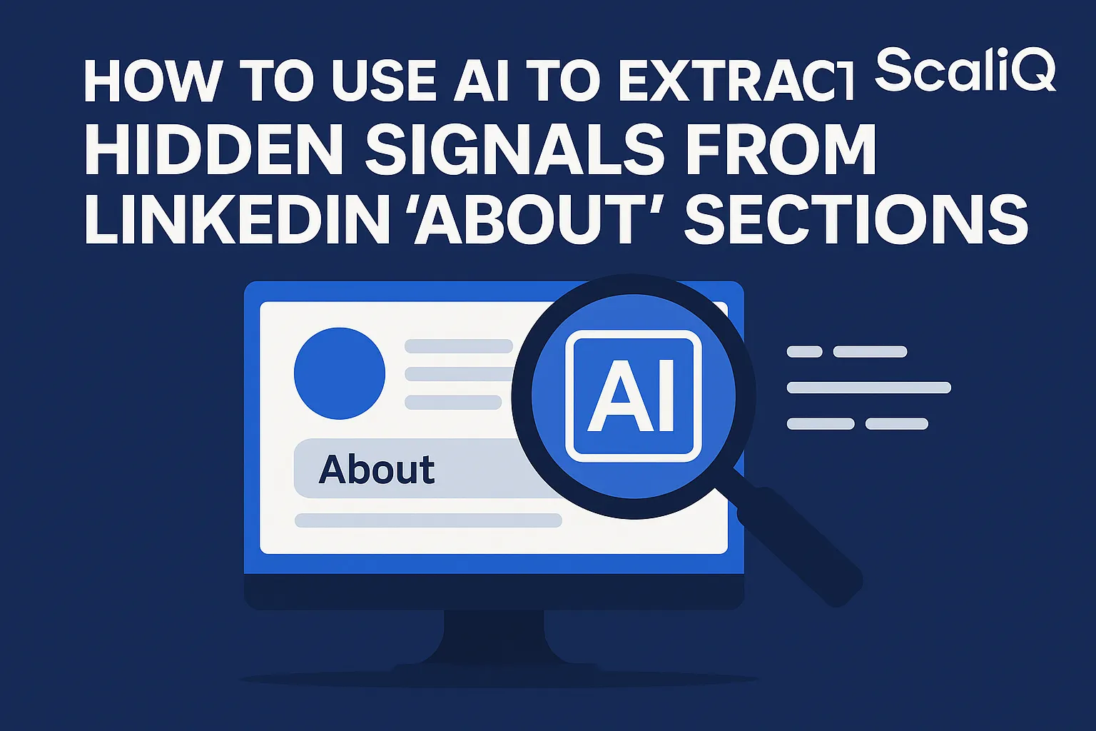 AI analyzing LinkedIn profile summaries to uncover prospecting signals for personalized outreach
