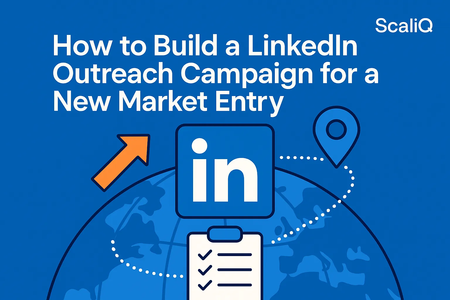 LinkedIn outreach strategy map with target regions, localized messages, and market validation metrics
