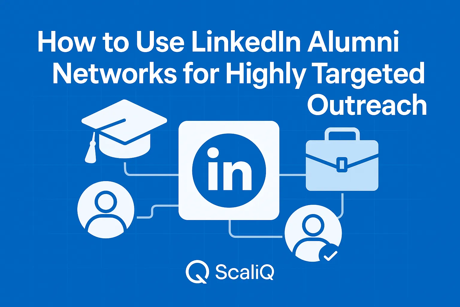 LinkedIn profile network graphic highlighting alumni connections for targeted outreach