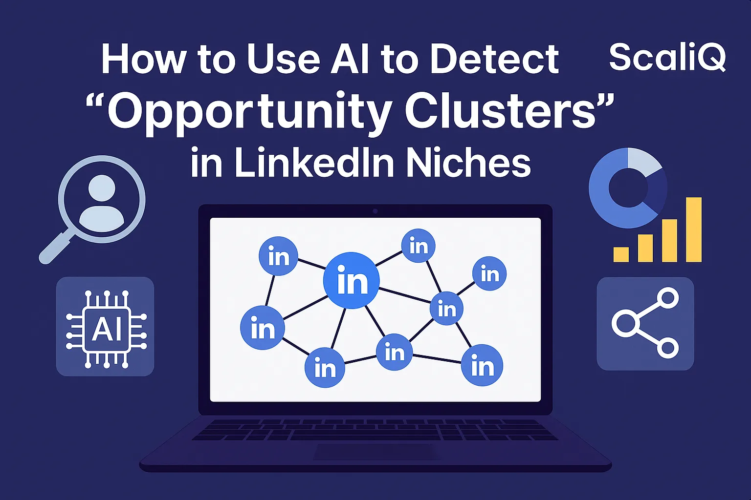 AI analyzing LinkedIn signals to spot high-conversion niche clusters and market whitespace