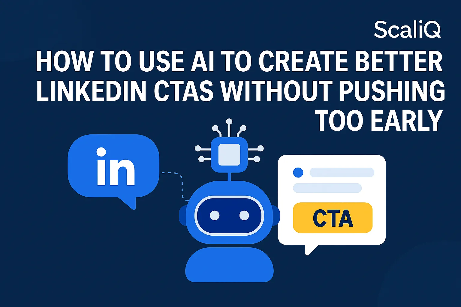 A professional analyzing LinkedIn metrics on a laptop, with AI graphics overlay, illustrating effective CTA strategies.