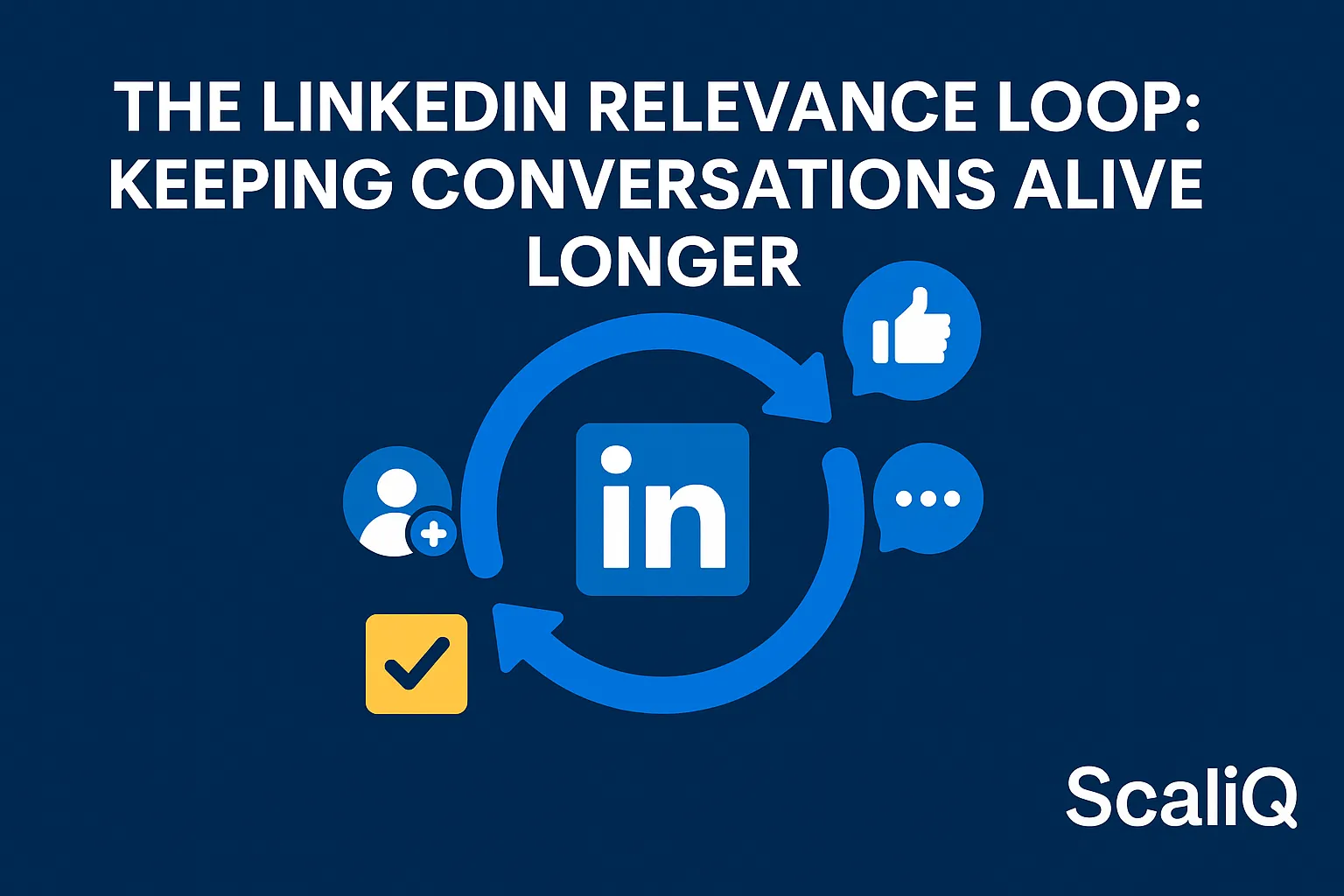 LinkedIn message thread illustration showing an ongoing sales conversation and follow-up engagement