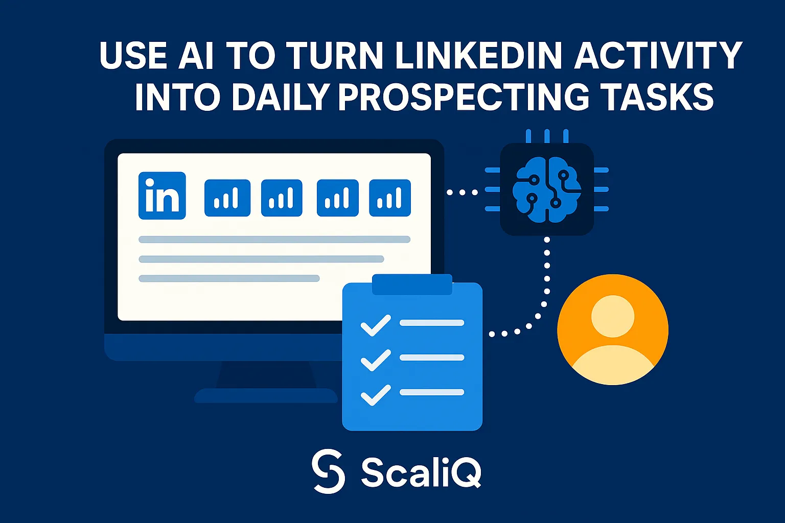 AI workflow turning LinkedIn signals into daily prospecting tasks for sales outreach