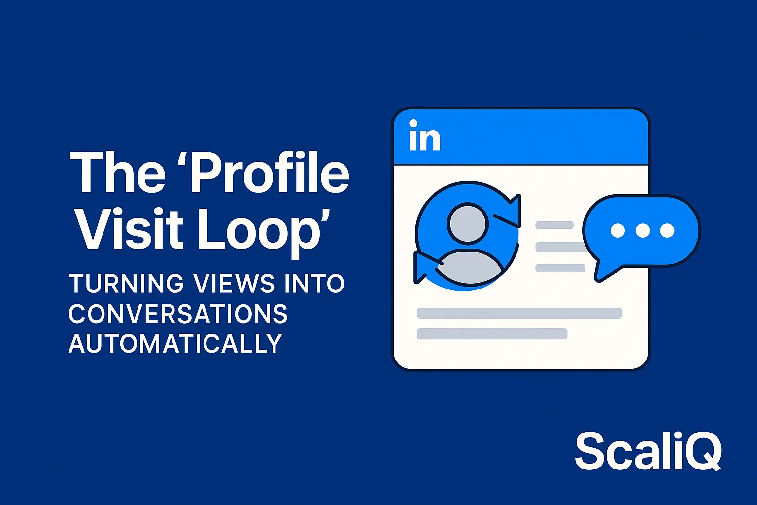 LinkedIn profile view turning into an automated, personalized message conversation flow