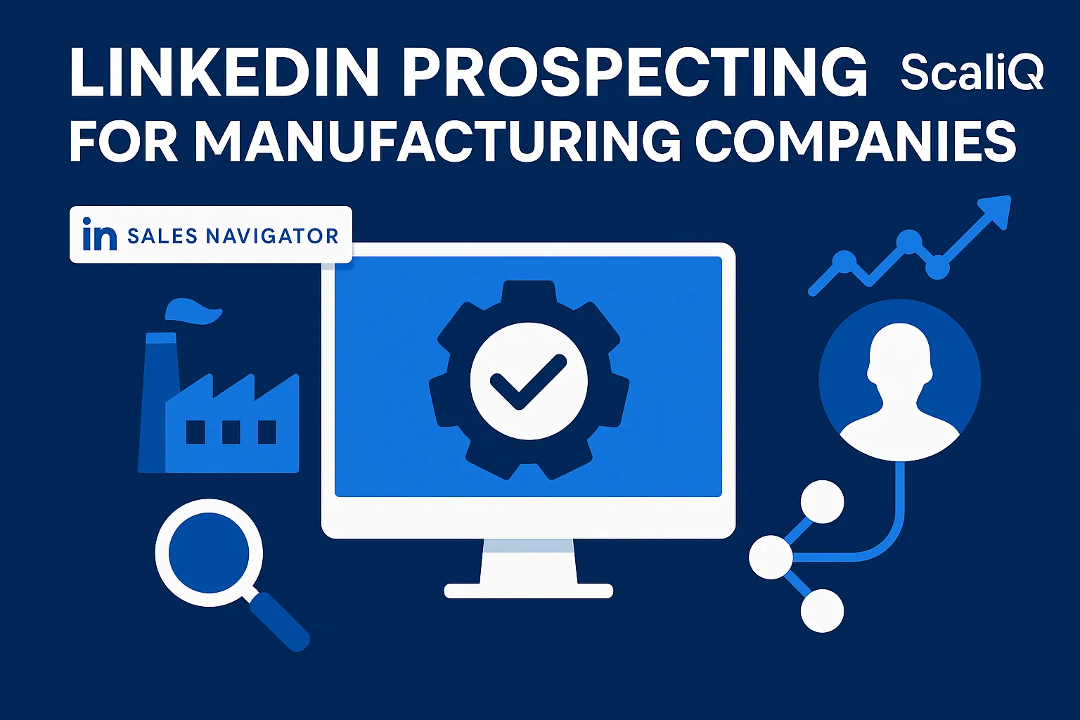 LinkedIn prospecting dashboard with manufacturing leads, account filters, and outreach messages for certification firms