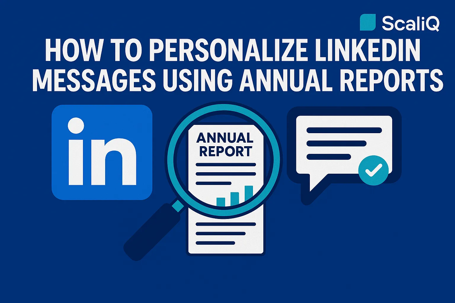 Person reviewing an annual report beside a laptop, using company insights to craft a personalized LinkedIn outreach message