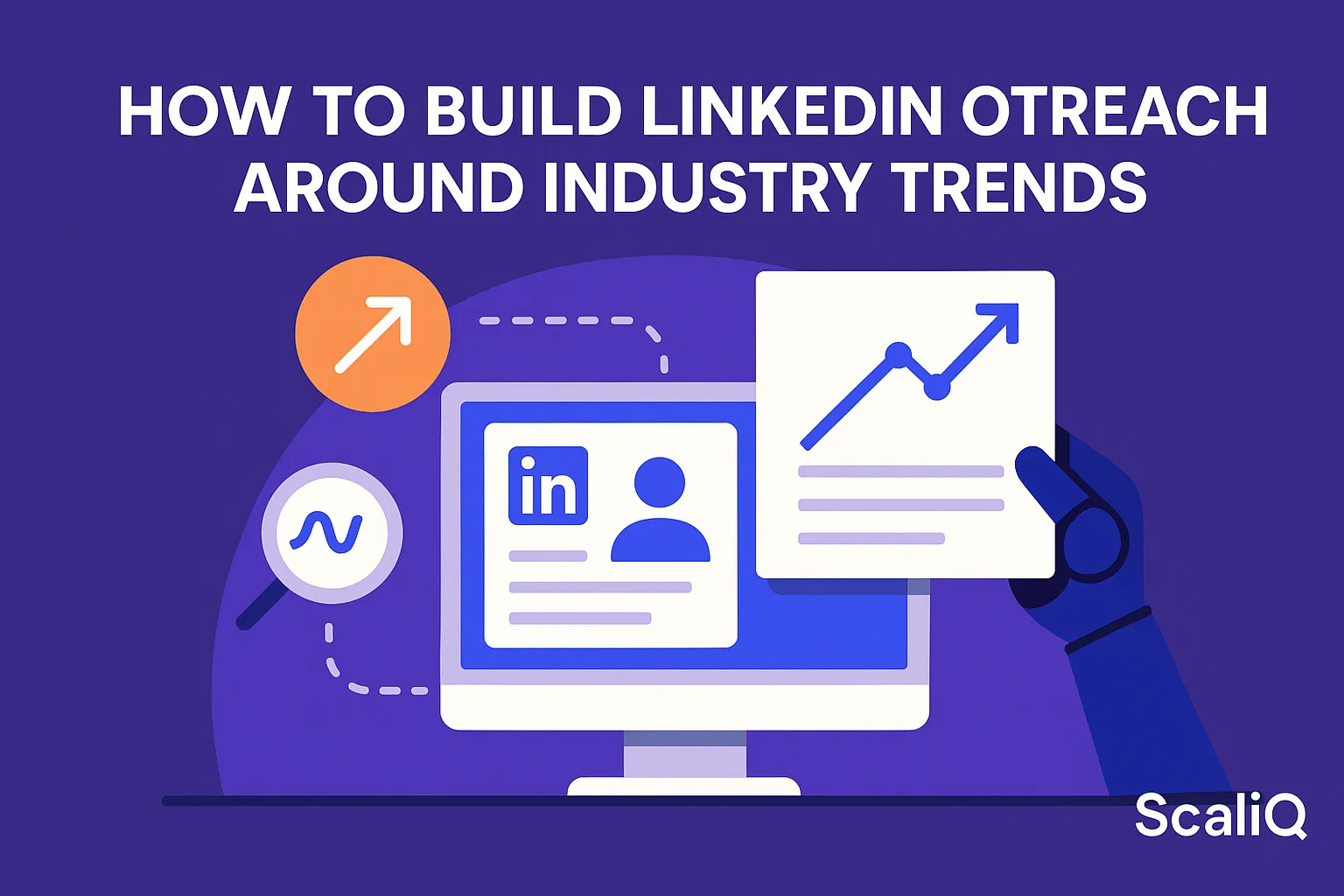 AI-assisted LinkedIn outreach dashboard showing industry trends, intent signals, and personalized message drafting