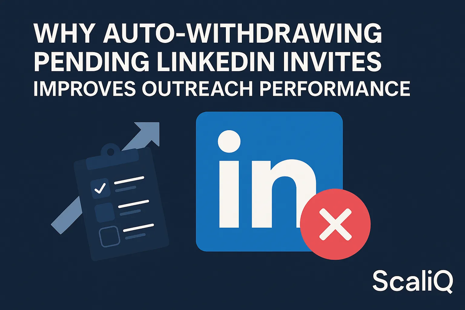 A person reviewing LinkedIn invitations on a laptop, symbolizing the importance of managing outreach for better performance.