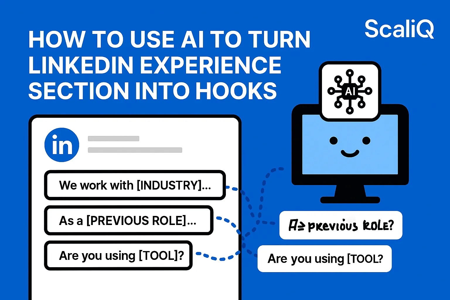 AI turning LinkedIn experience details into personalized outreach hooks and stronger first lines