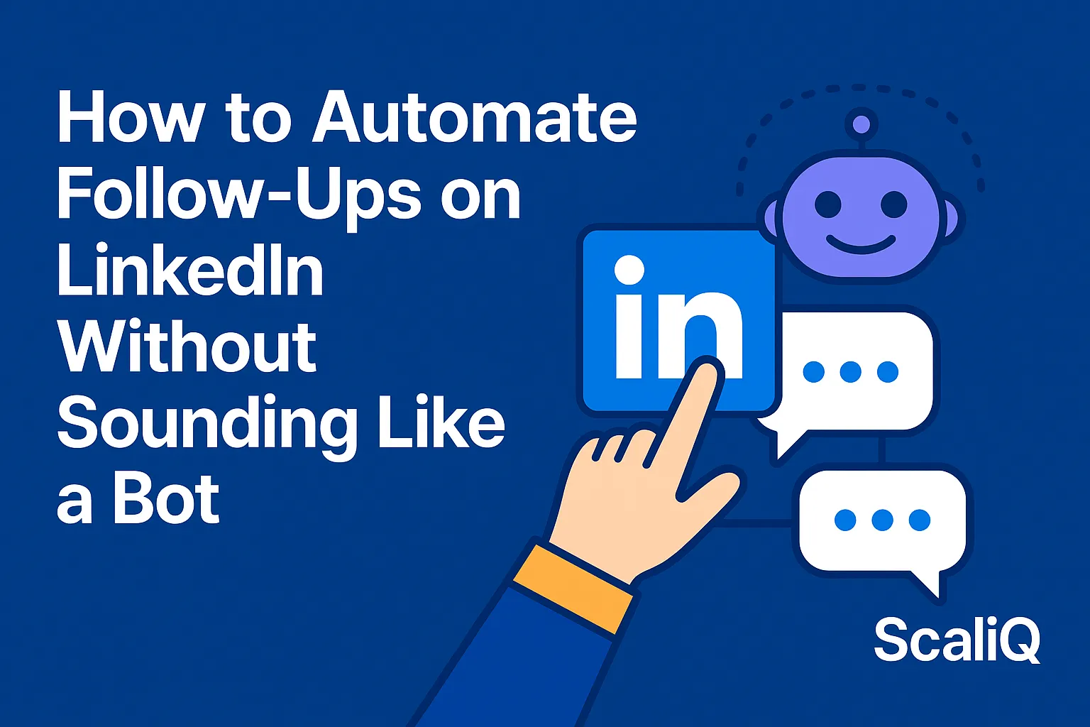 A person typing on a laptop with LinkedIn open, illustrating automated yet personalized follow-up strategies.