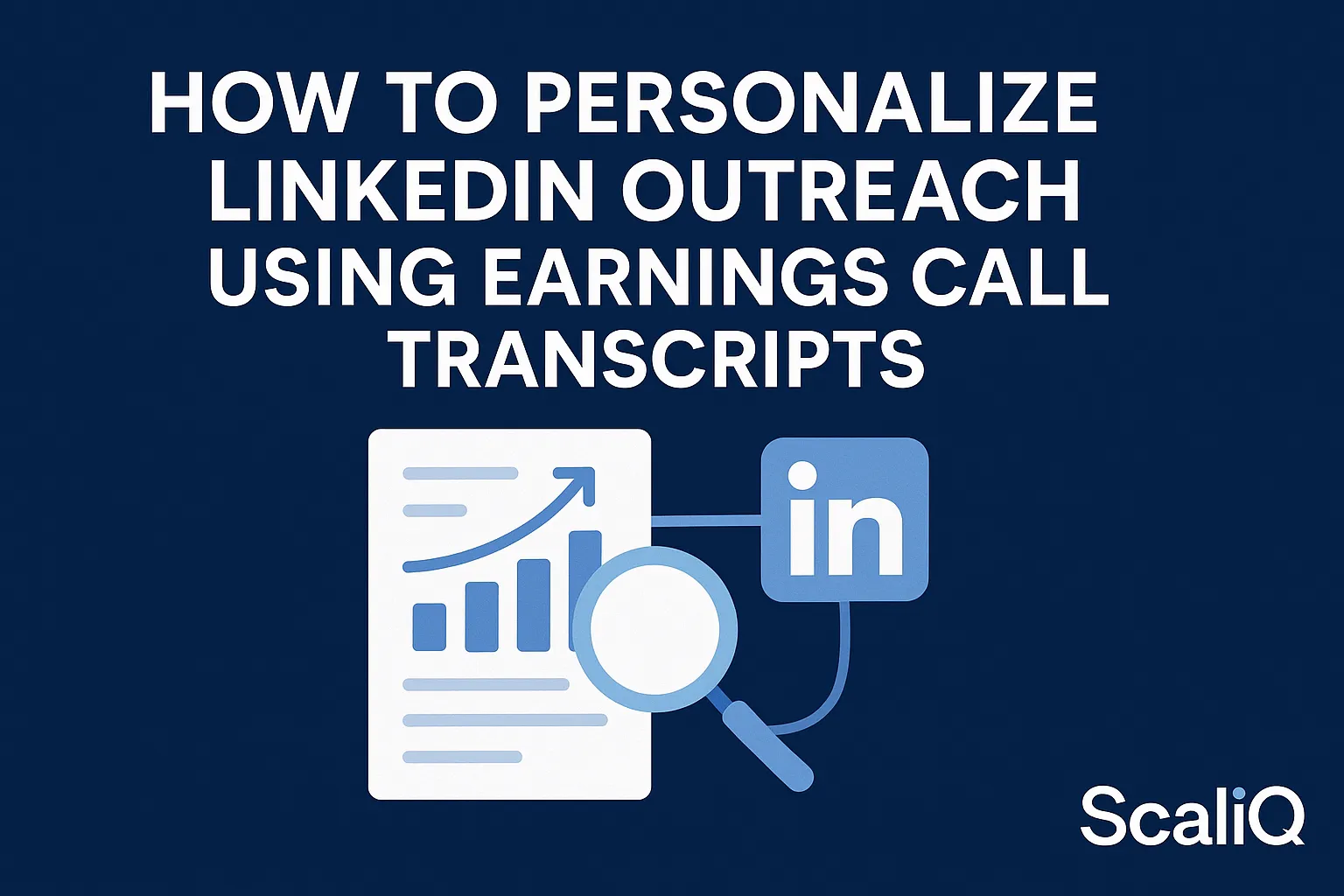 Sales rep reviewing earnings call transcript data to craft personalized LinkedIn outreach to executives