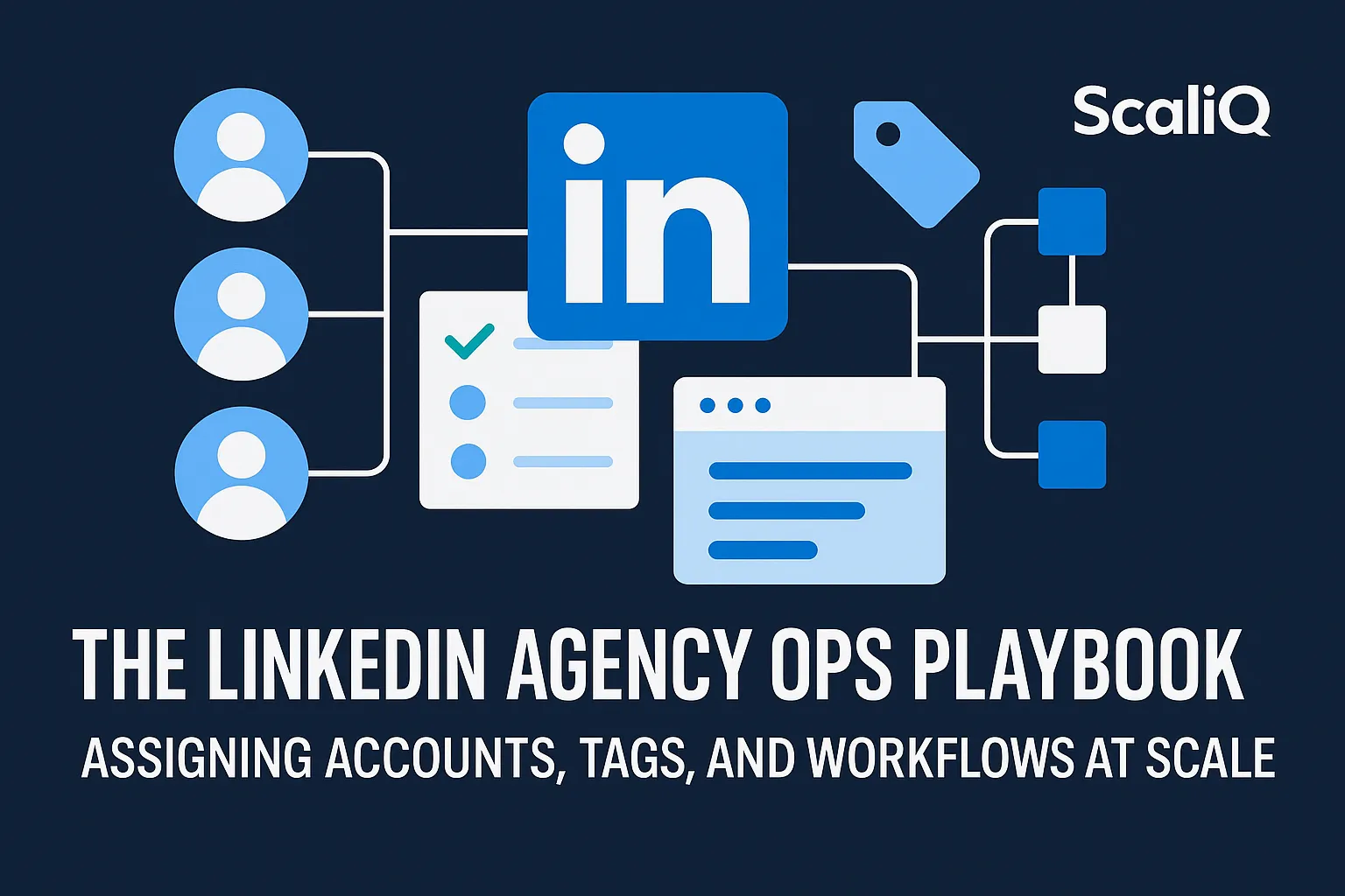 An organized workspace with a digital dashboard displaying LinkedIn outreach metrics and workflow management tools.