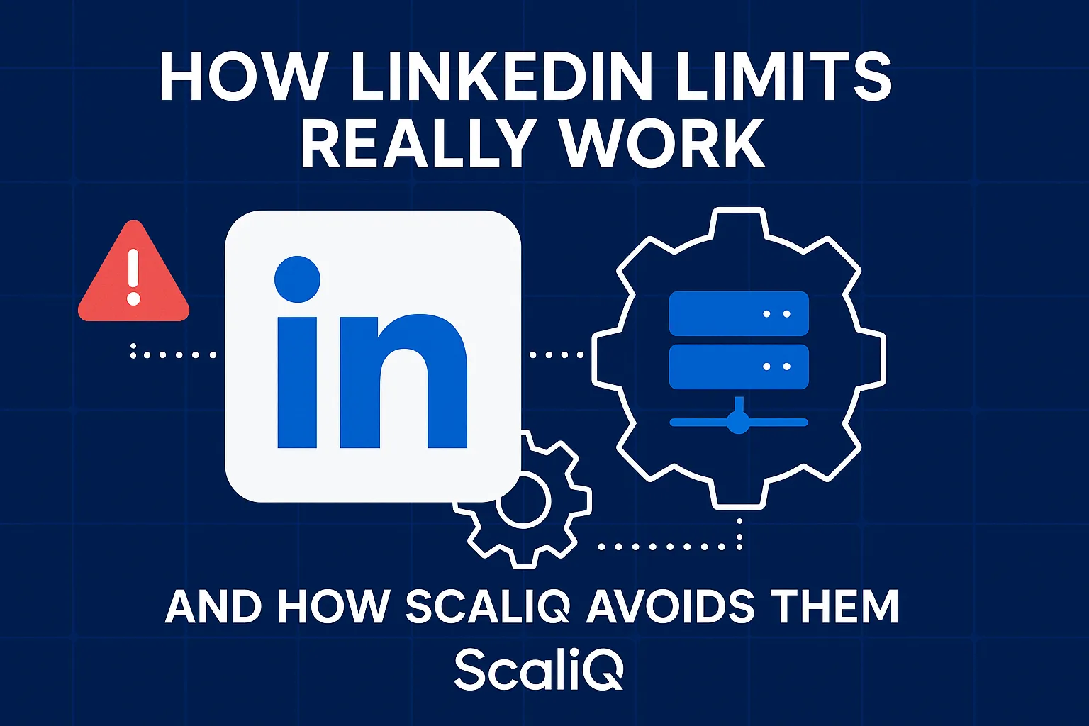 An infographic illustrating LinkedIn's automation detection and ScaliQ's strategies for bypassing rate limits to enhance account safety.