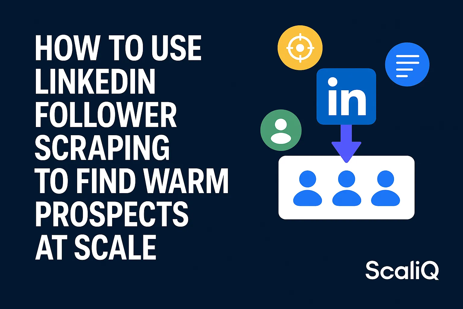 LinkedIn network data flowing into a prospecting funnel with lead segments and outreach automation icons