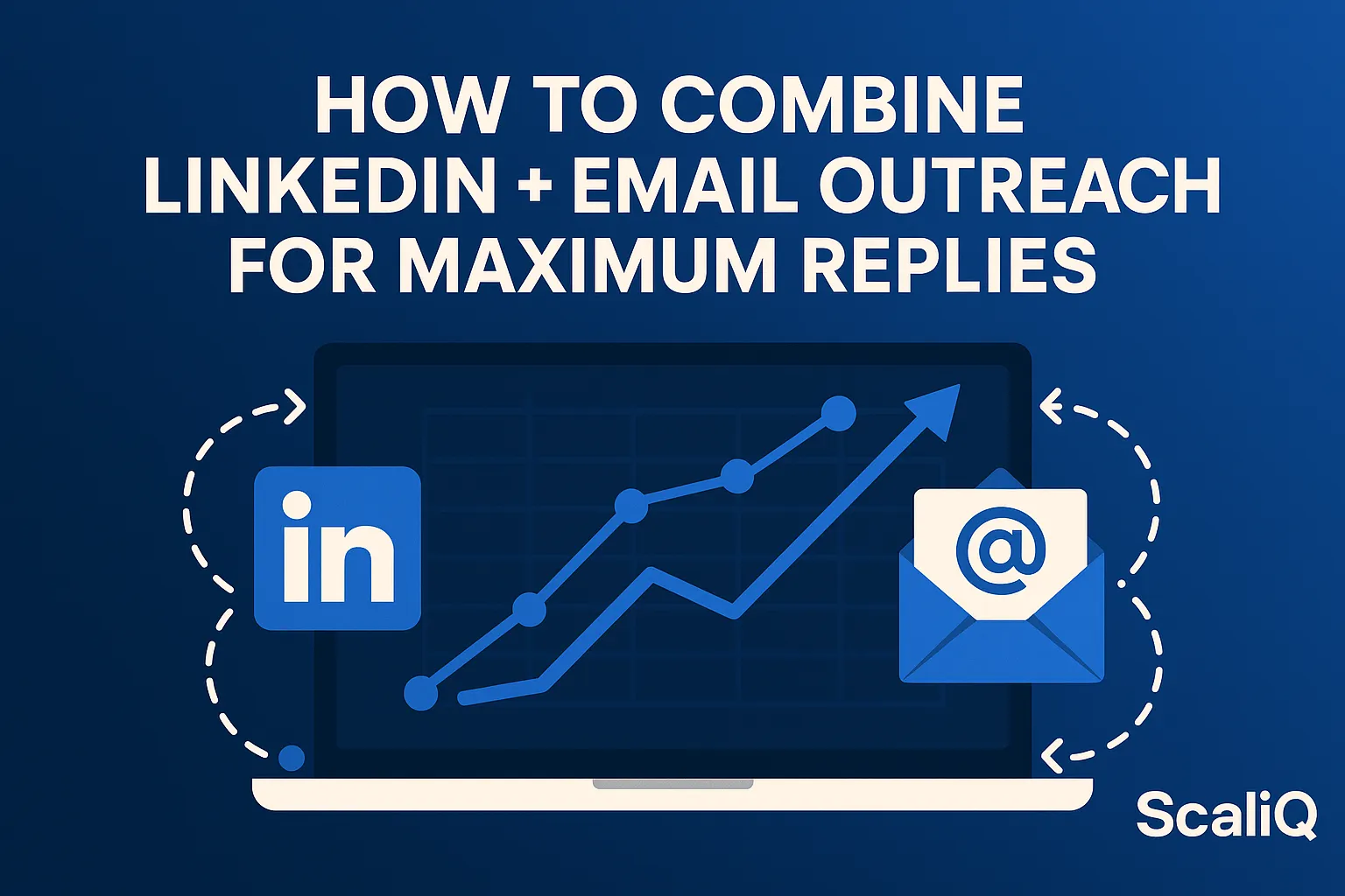 A laptop displaying LinkedIn and email interfaces, symbolizing integrated outreach strategies for increased engagement.