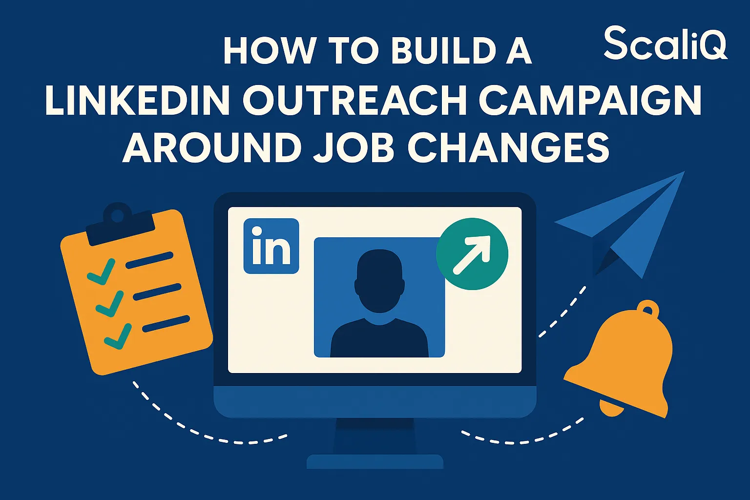 Sales outreach workflow targeting LinkedIn users after job changes, with timing and personalization cues.