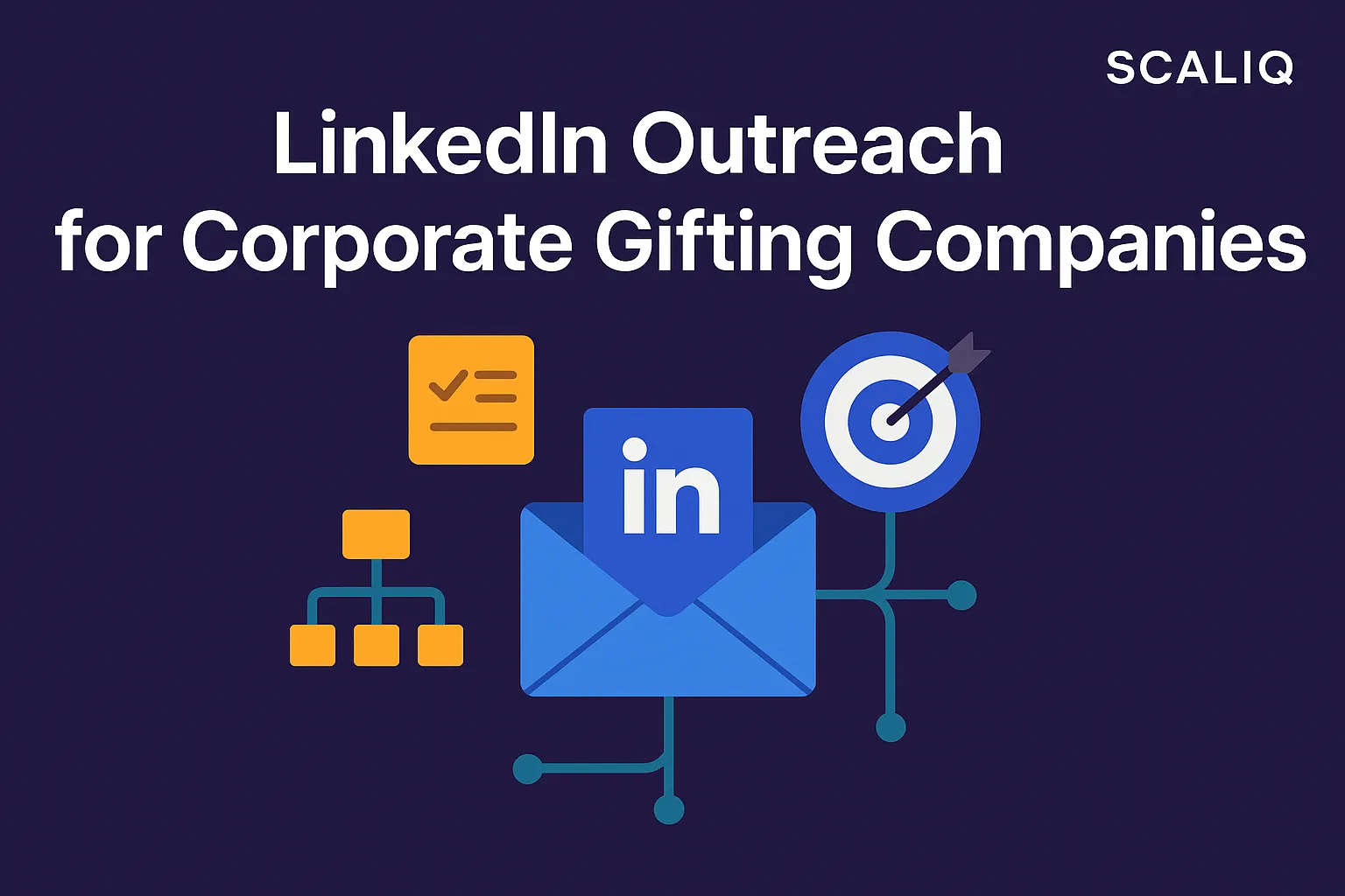 LinkedIn outreach workflow for corporate gifting sales, showing targeted prospecting, personalized messages, and pipeline growth