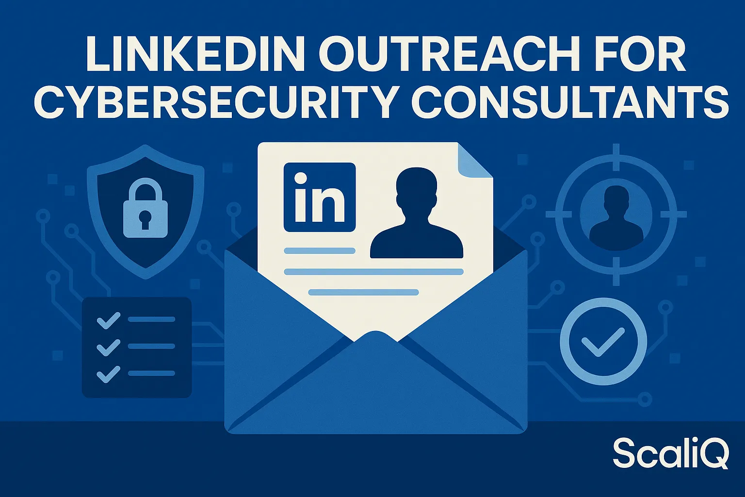 Cybersecurity consultant sending trust-first LinkedIn outreach to a potential client on a laptop