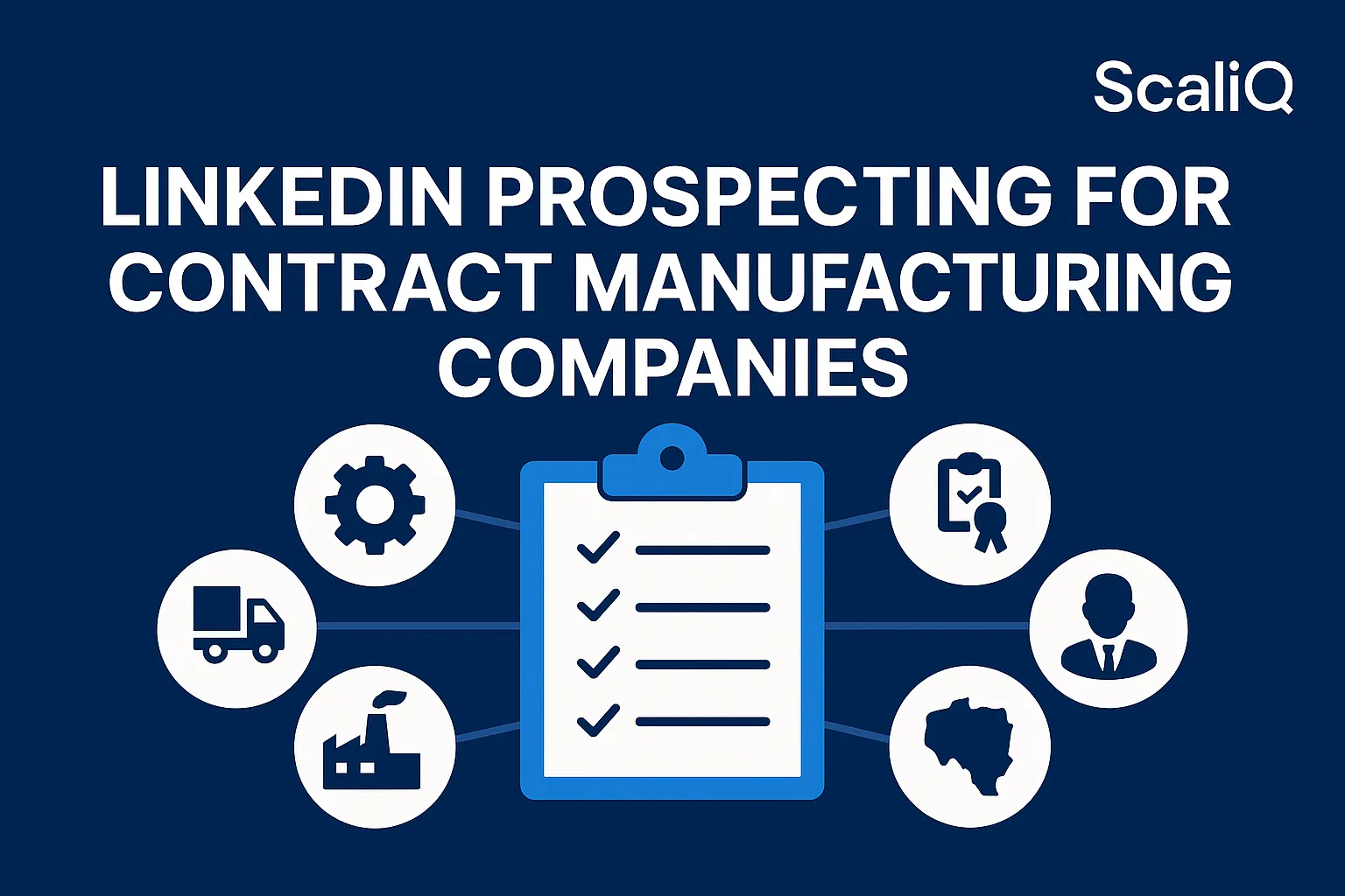 LinkedIn prospecting dashboard targeting OEM buyers for contract manufacturing leads