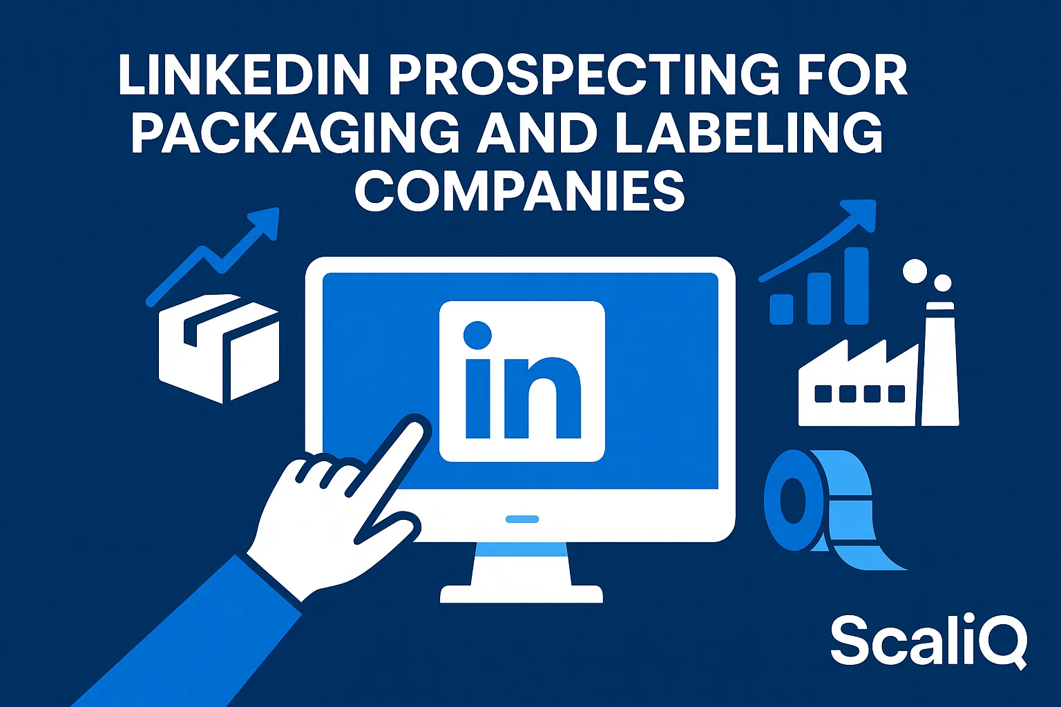 Sales rep using LinkedIn to target packaging buyers with account insights and trigger-event outreach
