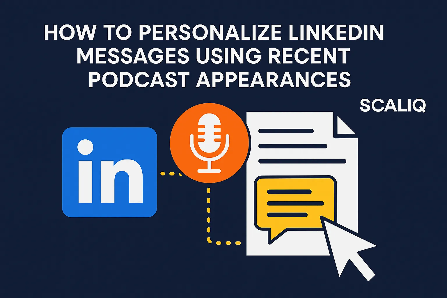 Person typing a tailored LinkedIn message inspired by a recent podcast interview on a laptop screen