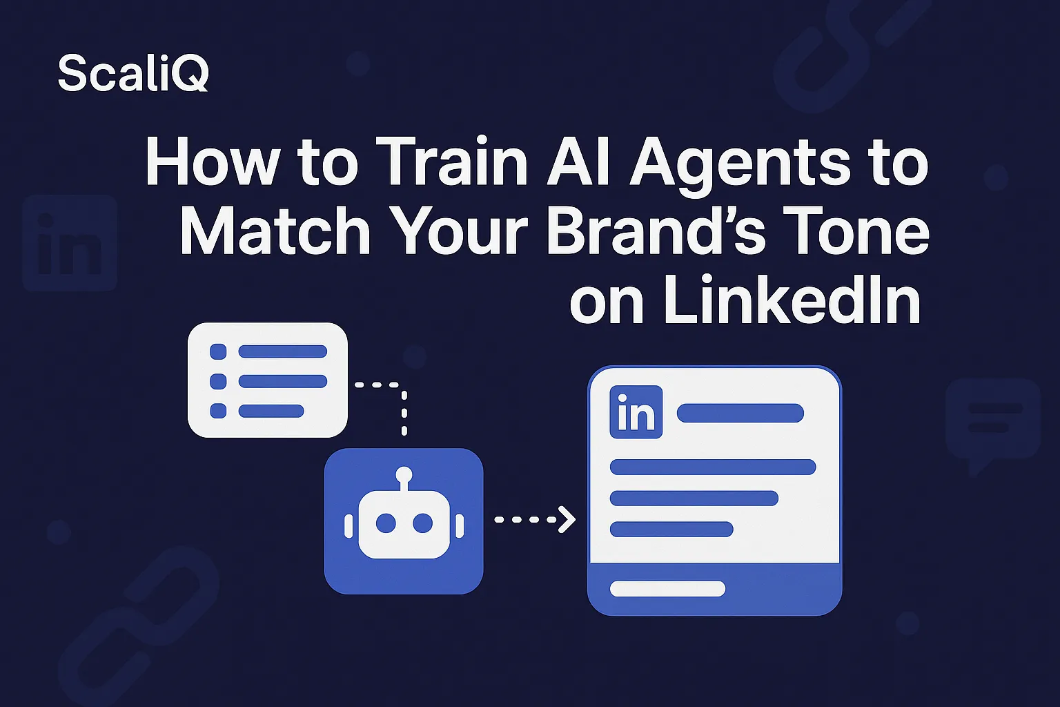 An AI agent interacting on LinkedIn, showcasing brand consistency through text and digital elements, symbolizing tone training.
